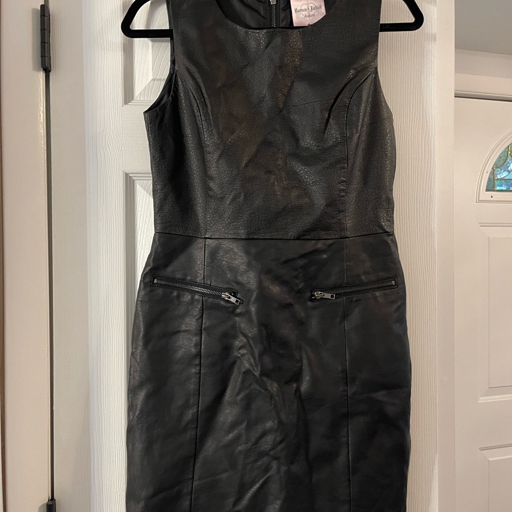 Romeo & Juliet Couture Black Leather Dress